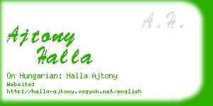 ajtony halla business card